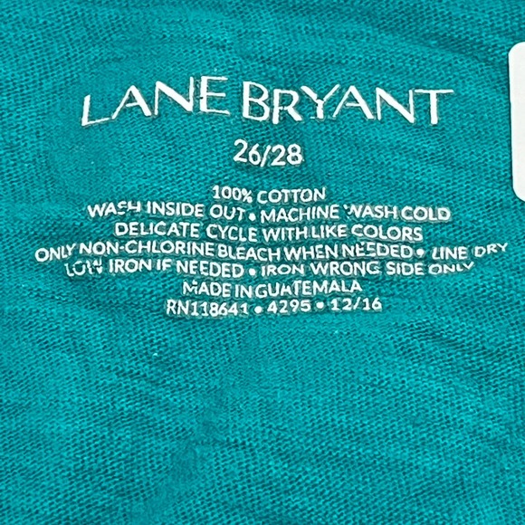 Lane Bryant Short Sleeve Scoop Neck Graphic Tee "Sunglasses" Size 26/28, Teal - Picture 4 of 6